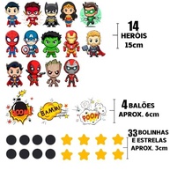 Adesivo de Parede Infantil Heróis - 49 Peças para Decoração de Quarto de Menino - imagem 4