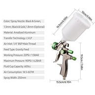 Pulverizador de Tinta HVLP Profissional 1,3mm - Spray Pneumático com Controle de Fluxo e Bico Interchangeável - imagem 3