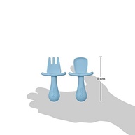 Kit Talheres de Silicone Buba - Seguro, Atóxico e Ideal para Bebês (Azul) - imagem 3