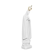 Imagem Nossa Senhora de Fátima 43 cm em Pó de Mármore Maciça com Coroa Dourada - Decoração Religiosa Elegante - imagem 3