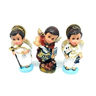 Trio de Arcanjos Miguel, Rafael e Gabriel em Resina - Imagens de Anjinhos da Guarda com Aparência Infantil - imagem 3