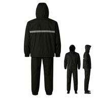 Roupa de Chuva para Motociclista Zein House Tools – Impermeável com Capuz, Faixa Refletiva e Gola Alta – Jaqueta + Calça - imagem 1