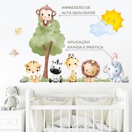 Adesivo de Parede Infantil Safari - Animais da Selva para Decoração de Quarto e Brinquedoteca - imagem 3
