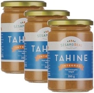 Kit com 3 Vidros de Tahine Pasta de Gergelim Integral de 350g cada - Sésamo Real - imagem 1