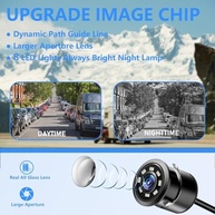 Câmera de Ré HD 720p 8 LEDs Infravermelho Visão Noturna 170° IP67 Universal 12V - imagem 4