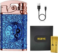 RSBYE Isqueiro de Plasma Recarregável, Isqueiro Elétrico Usb, Isqueiro de Arco Duplo, Isqueiro À Prova de Vento Sem Chama, Isqueiro de Bolso Frio Personalizado com Indicação de Bateria Led para Homens - imagem 1