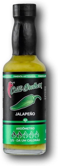 Molho de pimenta Jalapeño 60ml Chilli Brothers Tradicional Artesanal Sem Glúten 100% Vegano - imagem 1
