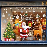 Adesivos de Janela de Natal Fofos - Papai Noel, Renna, Árvore e Floco de Neve | Decoração Reutilizável para Casa e Escritório - imagem 2