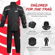 HWK Roupa de Chuva Moto 2 Peças Impermeável com Jaqueta e Calça Refletiva - Proteção Total - imagem 5