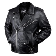 HWK Brando Jaqueta de couro para motociclista masculina, jaqueta de couro preto genuíno com armadura CE removível para andar de motocicleta - imagem 1
