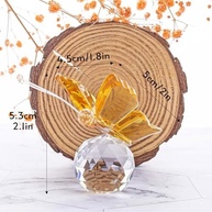 Borboleta Voadora de Cristal Amarela - Decoração Elegante e Colecionável em Cristal K9 - imagem 4