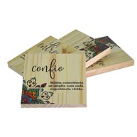 Kit 4 Quadros de Madeira com Mantras de Meditação - Entrego, Confio, Aceito e Agradeço - imagem 5