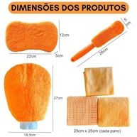 Kit Completo Lavagem Automotiva 7 Peças: Luva, Esponjas, Panos e Escova de Rodas Anti-Risco - imagem 4
