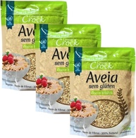 Kit com 3 Pouchs de Aveia em Flocos Médios sem Glúten de 200g cada - Cereal Crock - imagem 1