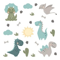 Adesivo de Parede Dinossauros Jurassic Baby - Kit Completo 1m² para Decoração Infantil - imagem 5