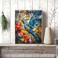 Pintura de Beija-Flor por Números para Adultos - Kit Completo com Tinta e Pincéis para Artesanato e Decoração - imagem 5