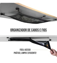 Kit Organizador de Fios e Cabos Preto + Filtro de Linha 5 Tomadas 2 USB: Setup Impecável! - imagem 3