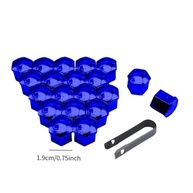 Kit 20 Tampas de Porca de Roda Azul Universal 19mm + Clip Removedor - Proteção e Estilo para seu Carro - imagem 3