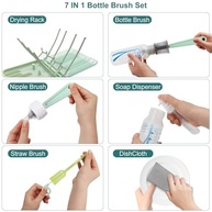 Kit de Limpeza de Mamadeira 7 em 1 com Escovas de Silicone e Escorredor Portátil - imagem 4