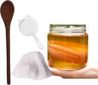 Scoby Kombucha Original Fermentação Caseira + Colher de Pau + Tampa Voal + Peneira - imagem 1