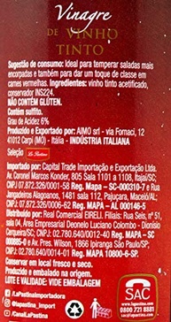 Vinagre De Vinho Tinto La Pastina 500Ml - imagem 3