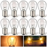 Meonum Pacote 10 Lâmpadas LED 1156 P21W S25 - Luz de Freio e Seta Automotiva 12V BA15S - imagem 1