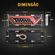 Par de Lanternas Traseiras LED 30cm: Segurança Total com Seta Sequencial e Alta Visibilidade para Caminhões e Reboques - imagem 3