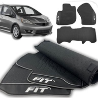 Jogo de Tapetes Emborrachado 3 Peças para Honda Fit 2009-2014 - Lanzi - imagem 1