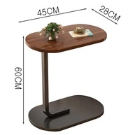 Mesa de Apoio Lateral Estilo Industrial em MDF Oval para Sofá de Canto - imagem 4