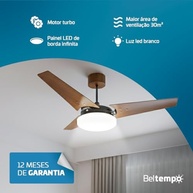 Ventilador de Teto com LED e Pás de Madeira - Beltempo Mira 6500K - imagem 4