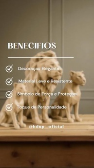 Esculturas Geométricas de Leões - Kit 3 Peças Moderno Luxuoso para Decoração - imagem 4