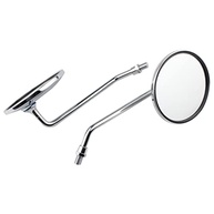 Espelho Retrovisor Redondo 4" Liga de Alumínio para Moto e Scooter - Prata Universal 8mm/10mm - imagem 3