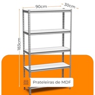 Estante de Aço 5 Prateleiras Reforçada - Ideal para Lojas, Estoque e Almoxarifado | Fácil Montagem, 30Kg por Prateleira - imagem 3