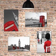 Placa Decorativa Fotos de Londres - Kit com 4 Unidades em MDF 20x30cm - Design Moderno para Ambientes Urbanos - imagem 2