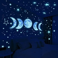Adesivos de Parede que Brilham no Escuro - Estrelas, Lua e Galáxia para Quarto Infantil - imagem 3