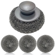 LUMAI Escova de Aço Inoxidável com Esponja de Lã de Aço - Cabo Ergonômico Antiderrapante para Limpeza Eficiente e Durável - imagem 1