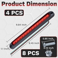 Kit 4 Tiras de Luz Freio Reboque LED 25cm Vermelha IP67 - Segurança e Visibilidade para seu Veículo - imagem 3
