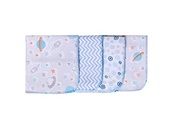 Paninho de Boca Estampado Karinho 32x32cm | 4 Unidades 100% Algodão Macio para Bebês - imagem 3