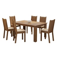 Conjunto Sala de Jantar Madesa Analu - Mesa de Madeira com 6 Cadeiras Confortáveis - imagem 1