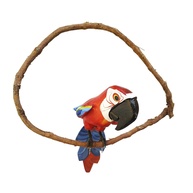 Pássaro no Cipó Arara de Madeira Artesanal Grande 70cm - Decoração Natural e Elegante - imagem 1
