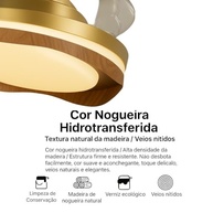 Ventilador de Teto Retrátil Woodline Dourado Madeira 78W com LED Multicolor | Controle Remoto | Silencioso | Classe A - imagem 4