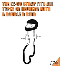 Alça para capacete de motocicleta – mãos livres, acessório para motocicleta. Bolsa de capacete conveniente, leve e confortável. Um presente perfeito para ciclistas homens e mulheres. Da EZ-GO, blackDD, Multi-taglia - imagem 5