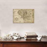 Yatsen Bridge Arte de Parede Vintage Mapa da Terra Média - Pintura em Tela HD para Decoração de Sala, Quarto e Escritório - imagem 4