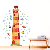 Adesivo de Parede Infantil Régua de Crescimento Fundo do Mar - Decore e Acompanhe o Desenvolvimento com Estilo - imagem 1