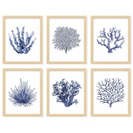 Arte de Parede Coral Costeiro - Pôsteres Azul Marinho para Decoração Marítima e Bohemian - imagem 1
