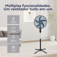 Ventilador de Coluna Maxx Force 101 110V - 3 Velocidades, 6 Pás, Oscilação Automática - imagem 4