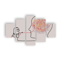 Quadros Decorativos Mente e Psicologia - Conjunto de 5 Peças para Clínica | 110x65cm | NE13C5P - imagem 1
