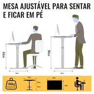 Mesa Elevatória Manual Ajustável 80x60cm | Altura 63-90cm | Mesa de Escritório Ergonômica para Estudo e Trabalho - imagem 3