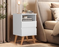 Mesa de Cabeceira Retro Branca para Quarto Moderno – Estilo Pop com Design Sofisticado - imagem 1