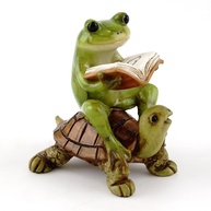 Top Collection Livro de Leitura em Miniatura com Sapo de Fadas e Terrário em Estátua de Tartaruga - Decoração Encantadora para Casa e Jardim - imagem 1